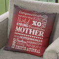 Cushion Cover - Strong Beautiful Superwoman Mom, Maroon Print