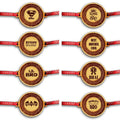 Engraved Wooden Rakhi Combo Pack of 8 with Quotes for Brother