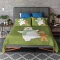 White Bears Christmas Bedsheet - Double Bed Velvet Bedding