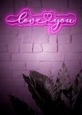 Love You Pink Romantic Neon Light Sign