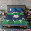 Christmas Moon Velvet Bedsheet - King Size Festive Bedding