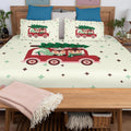 Bears in Cars Christmas Bedsheet - Double Bed Velvet