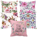 Floral Butterfly Cushion Cover Set of 5, 24x24 inches