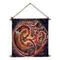 Colourful Om Canvas Wall Painting Scroll - 12 x 12 inches
