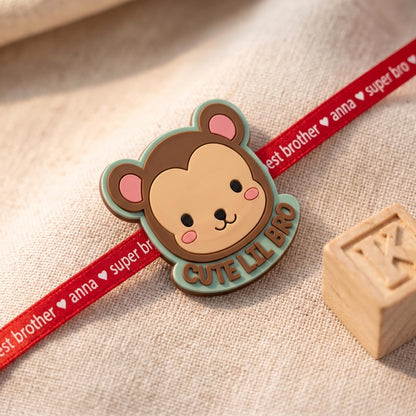 Monkey Cute Lil Bro Kids Rakhi for Little Brother