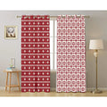 Christmas Curtains - Xmas Tree & Flower Printed Drapes