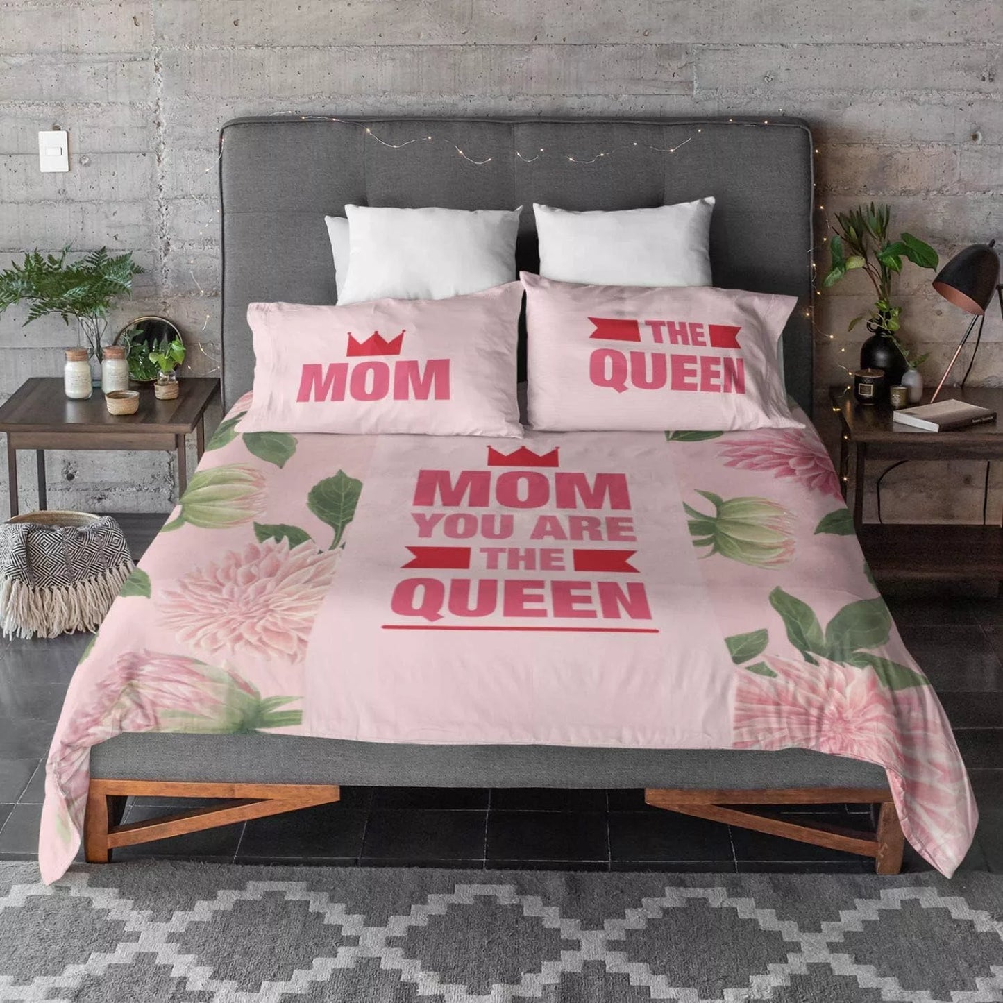 Mom Queen Floral Bedsheet