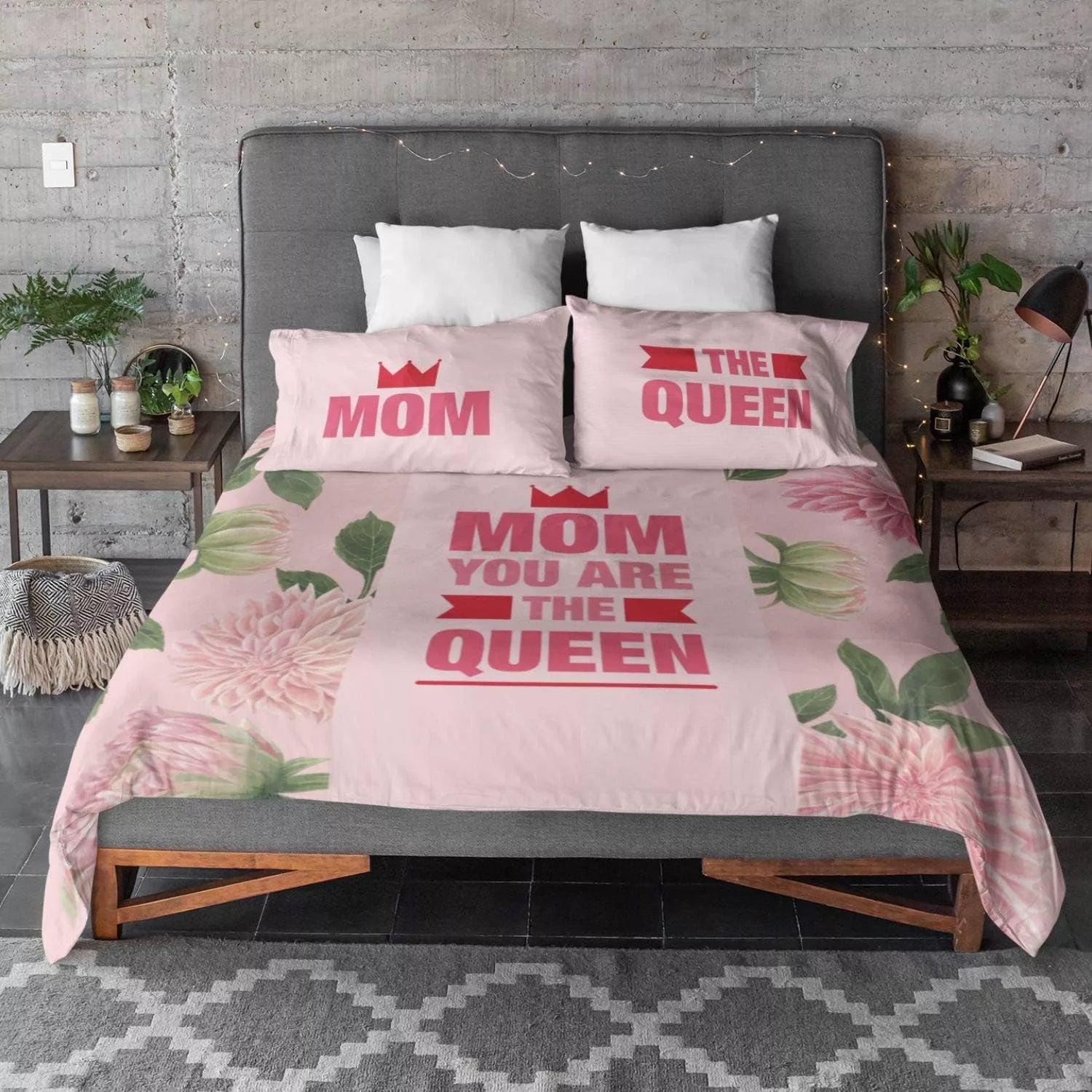 Mom Queen Floral Bedsheet