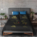 Her Beast His Beauty Couple Valentine Bedsheet with 2 Pillows
