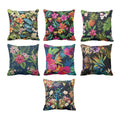 Velvet Cushion Covers Set of 7 - Double-Side Print Throw Pillows, 16x16