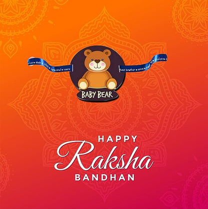 YaYa cafe Brown Acrylic Boy Baby Printed Cute Baby Teddy Bear Raksha Bandhan Rakhi for Brother