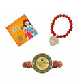 World Best Bhaiya Bhabhi Rudraksh and Beads Rakhi Set of 2