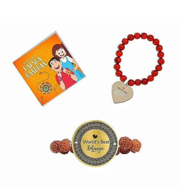 Worlds Best Bhaiya Bhabhi Rakhi Combo Set Of 2