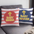 Baby Maker Baby Mama Poly Satin Cushion Set of 2 with Filler, 12x12
