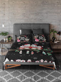 Sitting Owls Christmas Bedsheet - Velvet Double Bed Set