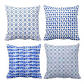 Angelic Indigo Printed Cushion Covers Set of 4, 12x12 inch