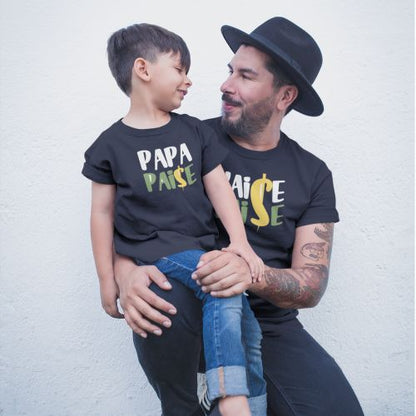 Funny Papa Paise Kaise Paise Family T-Shirt Combo for Dad and Kid