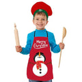 Christmas Kids Apron With Hat - Merry Christmas Festive Print