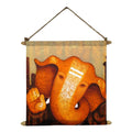 Euphoric Ganesha Canvas Scroll Poster Wall Painting - 12x12 Inch