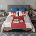 Snowman & Penguin Christmas Bedsheet - Double Bed Velvet