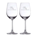 Monogram Engraved Wine Glasses for Couples Set of 2