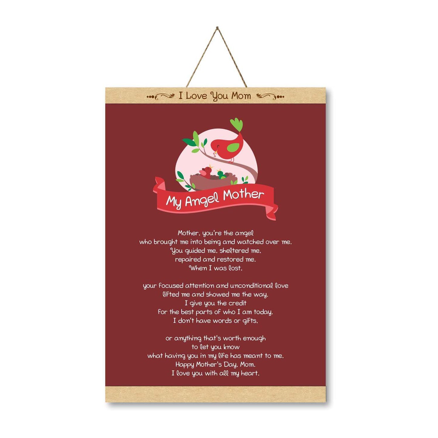Angel Mother Canvas Message Scroll