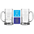 Engraved Articulate Beer Mug Set of 2 With Coasters
