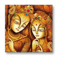 Radha Krishna with Flute Canvas Frame Wall Art