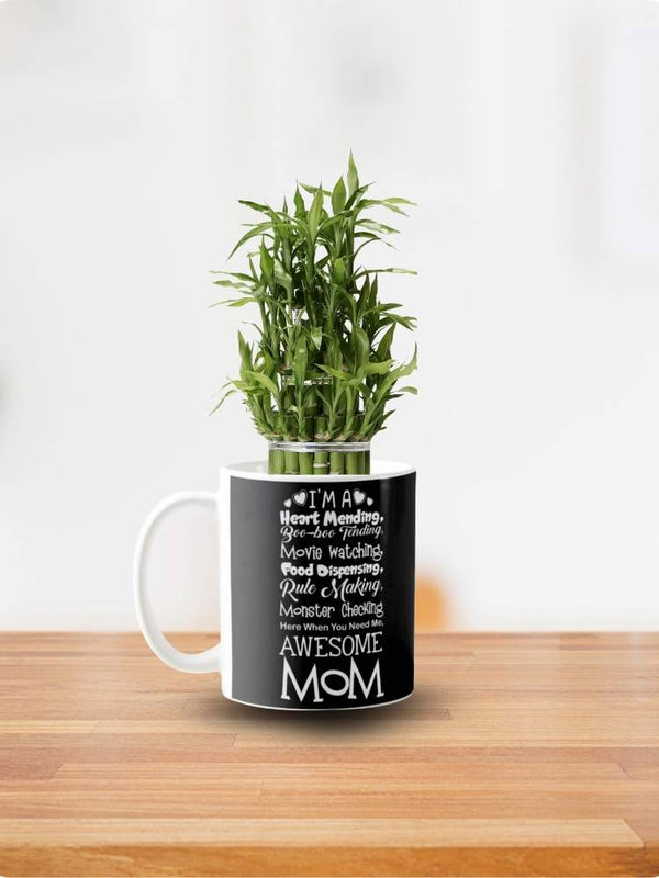 Awesome Mom Bamboo Planter