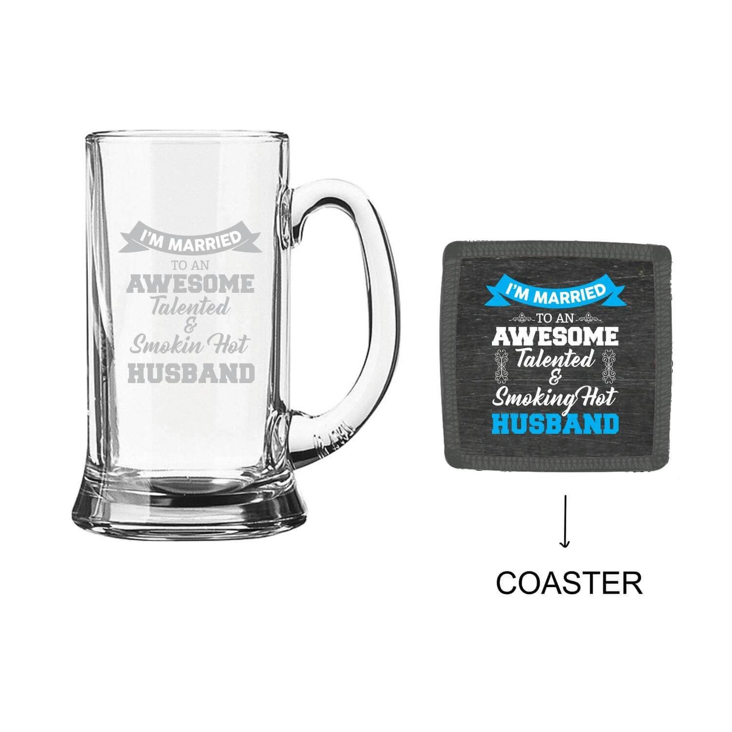 Awesome-Talented-Smoking-Hot-Husband-Beer-Mug-With-Coaster
