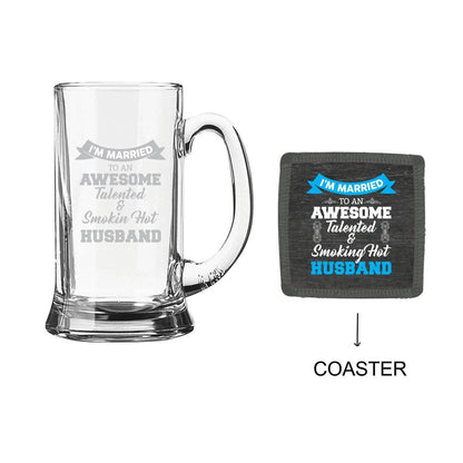Awesome-Talented-Smoking-Hot-Husband-Beer-Mug-With-Coaster