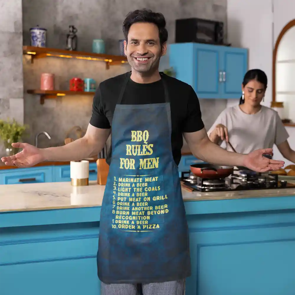 BBQ Rules For Men Husband Apron