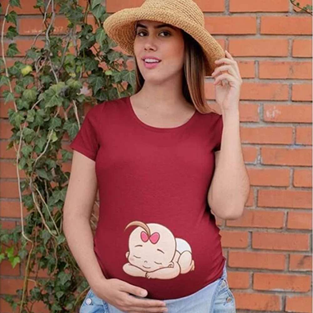 Baby Napping Maternity T-shirt