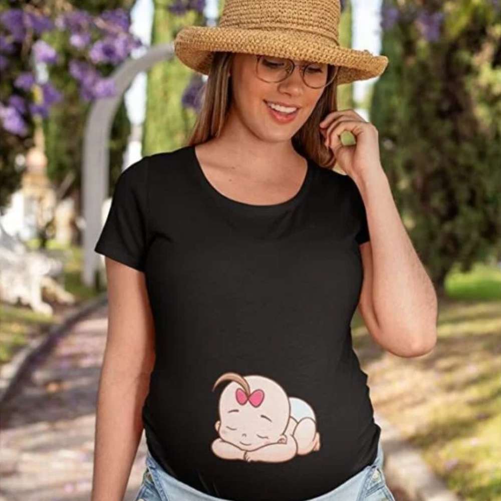 Baby Napping Maternity T-shirt