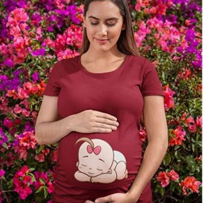 Baby Napping Maternity T-shirt