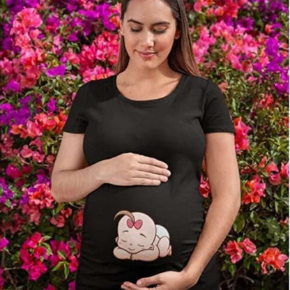 Baby Napping Maternity T-shirt