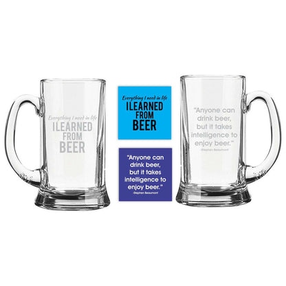 Engraved Beer Makes Us Intelligent Beer Mug