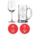 1st Marriage Anniversary Beer Mug and Wine Glass Set