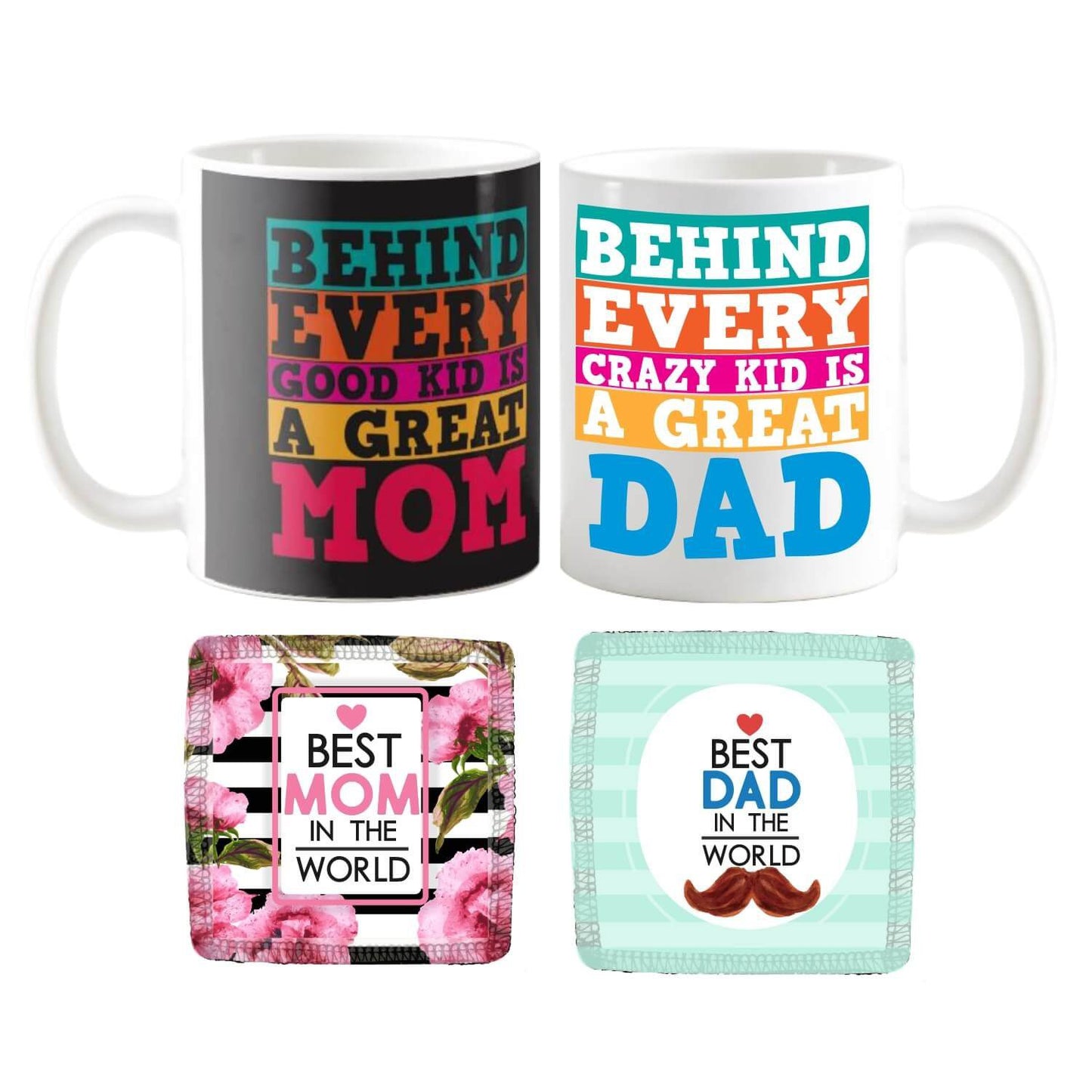 Behind Every Kid Great Mom Dad Couple Coffee Mug
