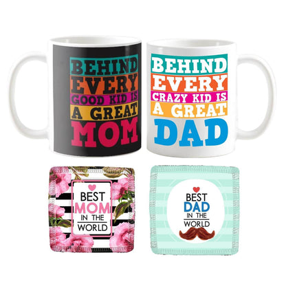 Behind Every Kid Great Mom Dad Couple Coffee Mug