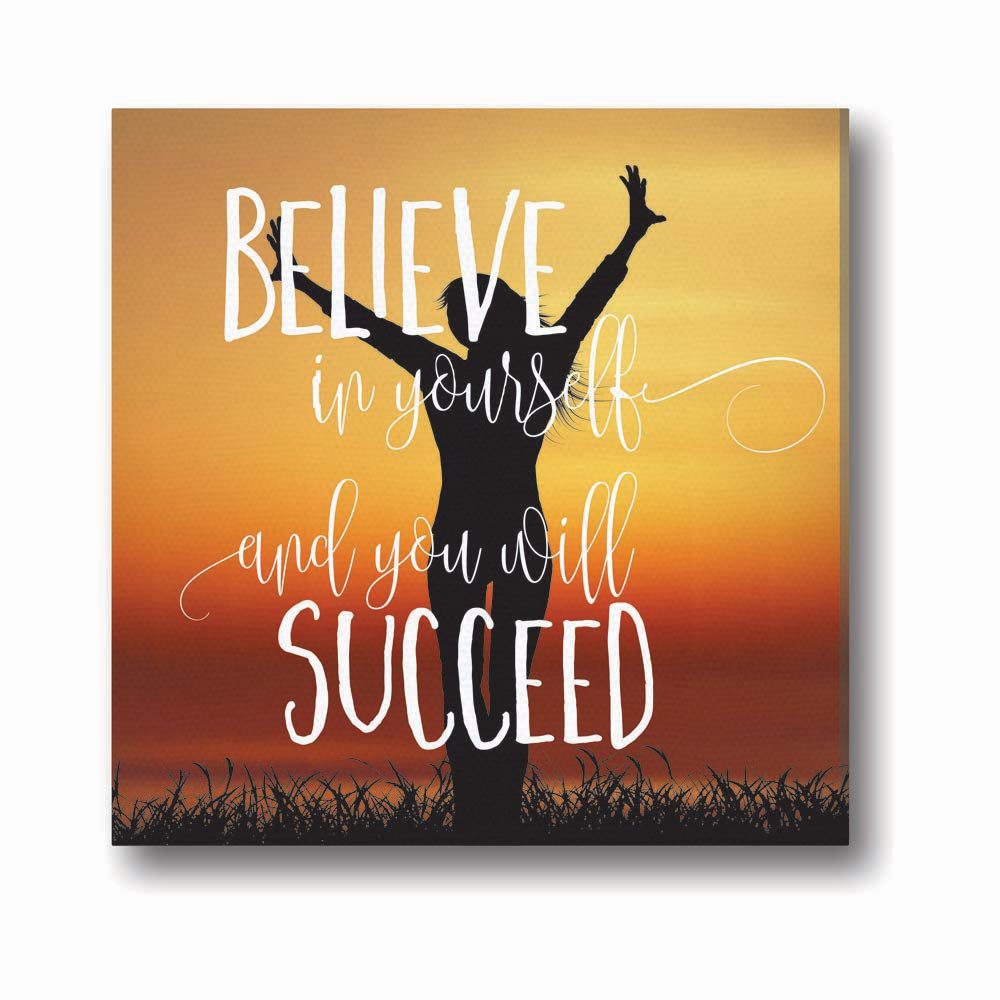 Believe-In-Yourself-And-You-Will-Succeed-Quote-Canvas-Clock-1