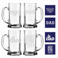 Best Awesome Dad Beer Mug, Engraved Set of 4