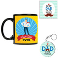 Super Best Dad Ever Personalised Mug, Coaster & Keychain Set