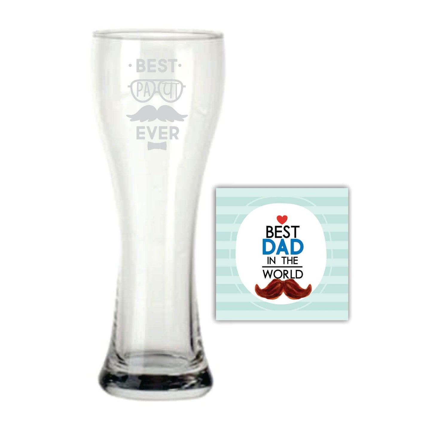 Best Papa Ever Beer Pilsner Glass