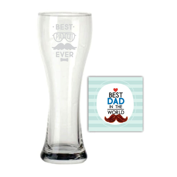 Best Papa Ever Beer Pilsner Glass