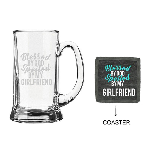 Blessed-By-God-Spoiled-By-My-Girlfriend-Beer-Mug-with-Coaster