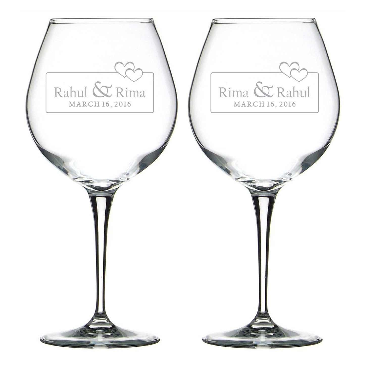 Bonded by Love Personalized Engraved Wine Glass