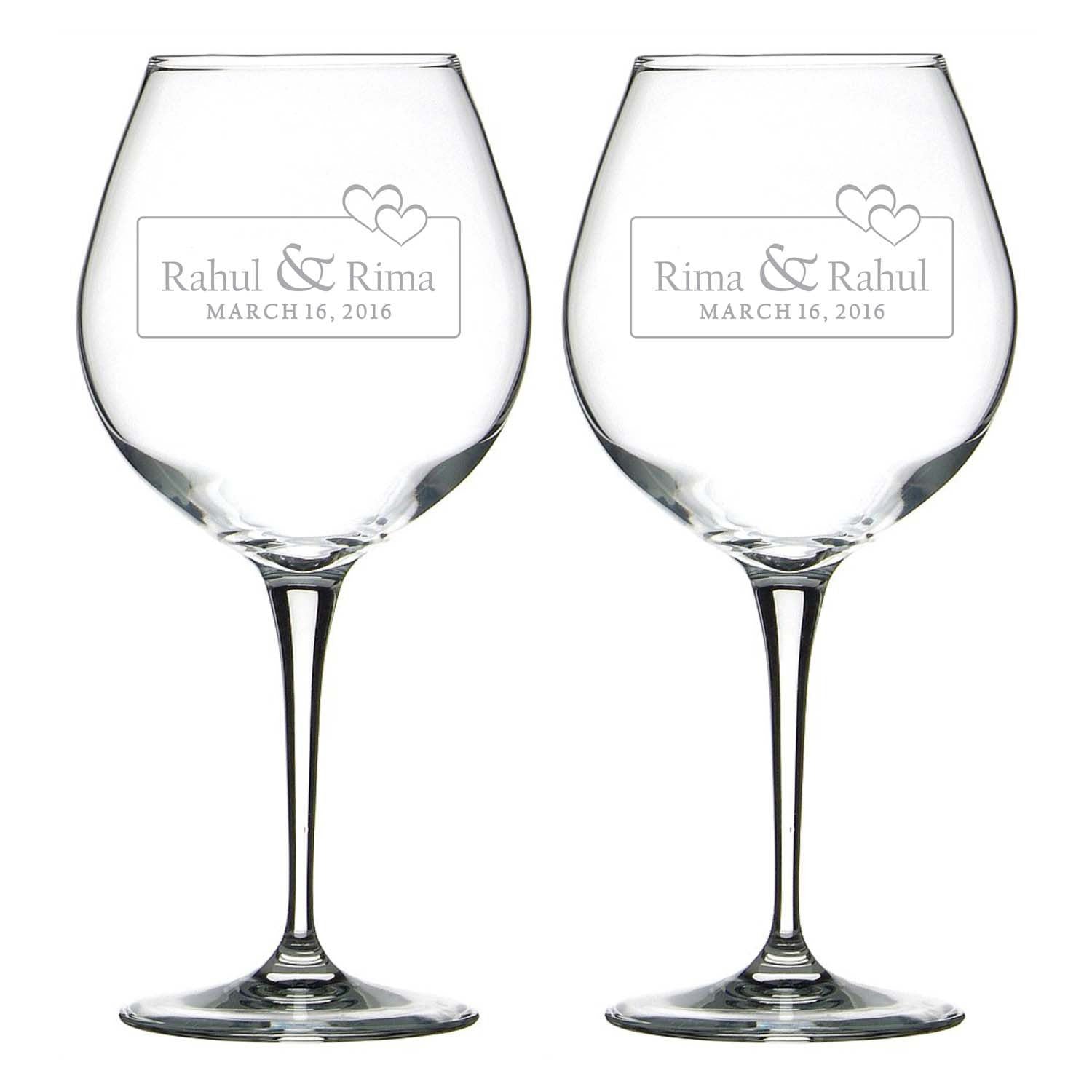Bonded by Love Personalized Engraved Wine Glass