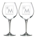 Charming Monogram Personalised Engraved Wine Glass