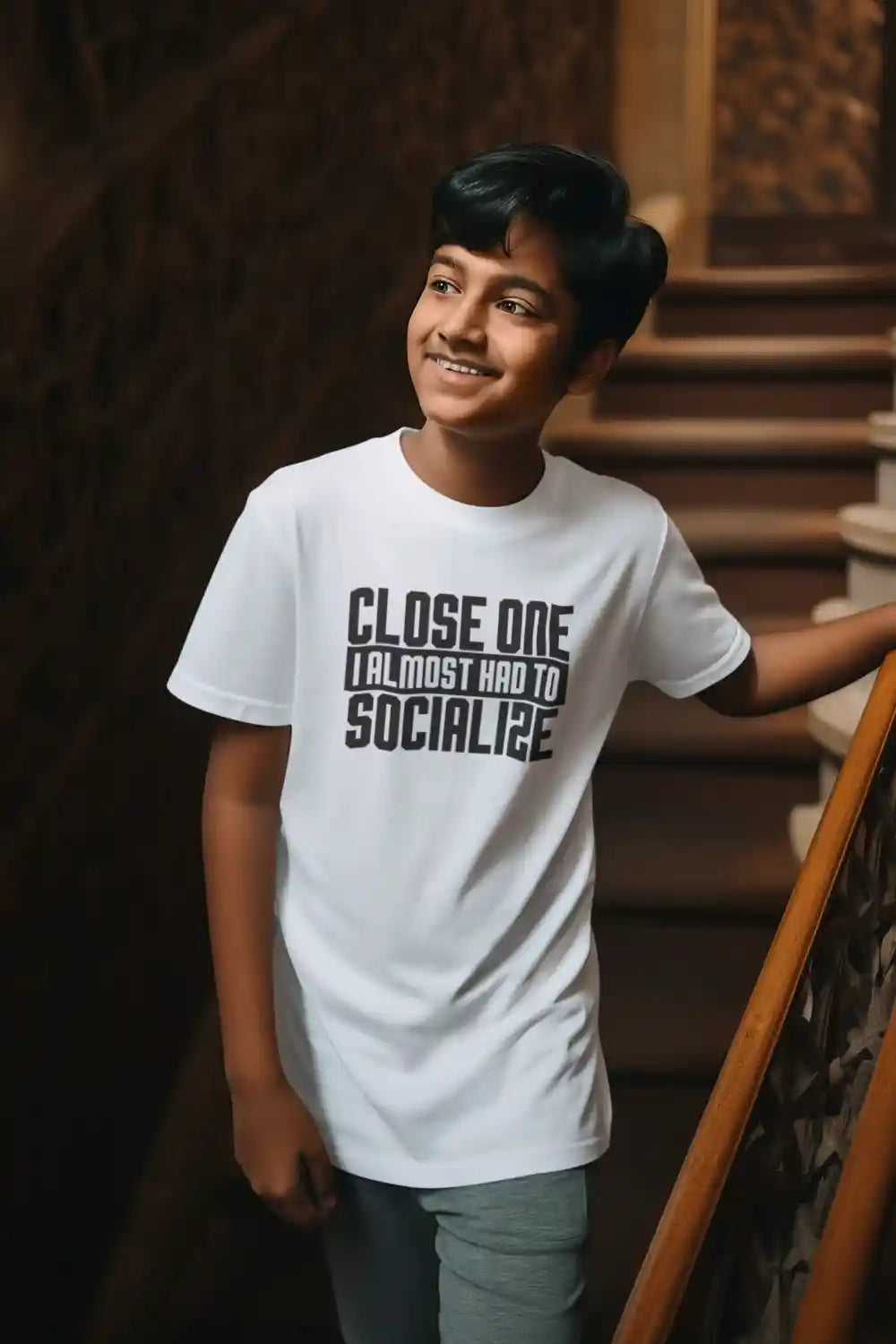 Close One I Almost Had to Socialise Unisex Drifit Kid T-shirt